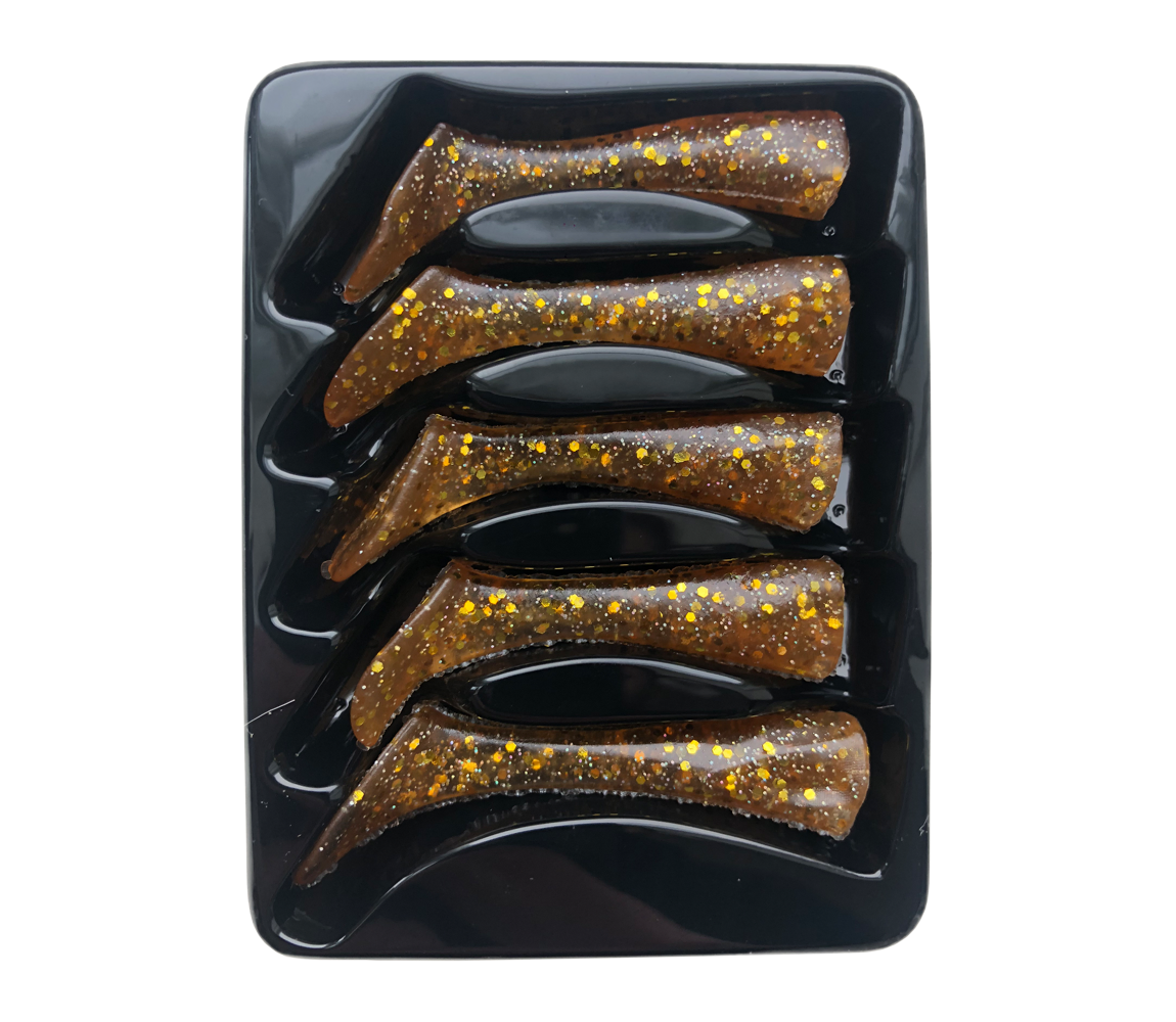Headbanger Shad 11 Rep. tails, 5 pcs - Golden Glitter